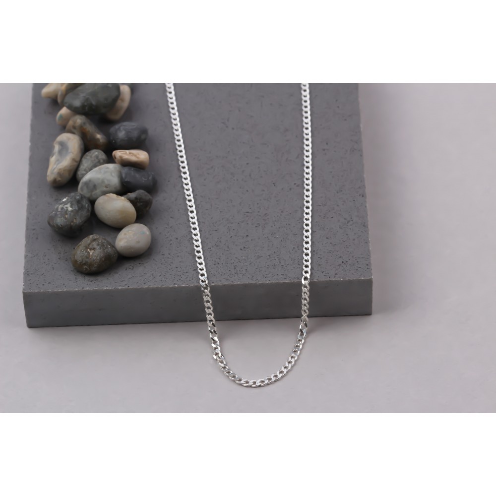 Glorria 925k Sterling Silver Curb Chain Necklace