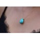 Glorria 14k Solid Gold Ball Turquoise Drop Necklace