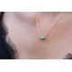 Glorria 14k Solid Gold Ball Turquoise Necklace