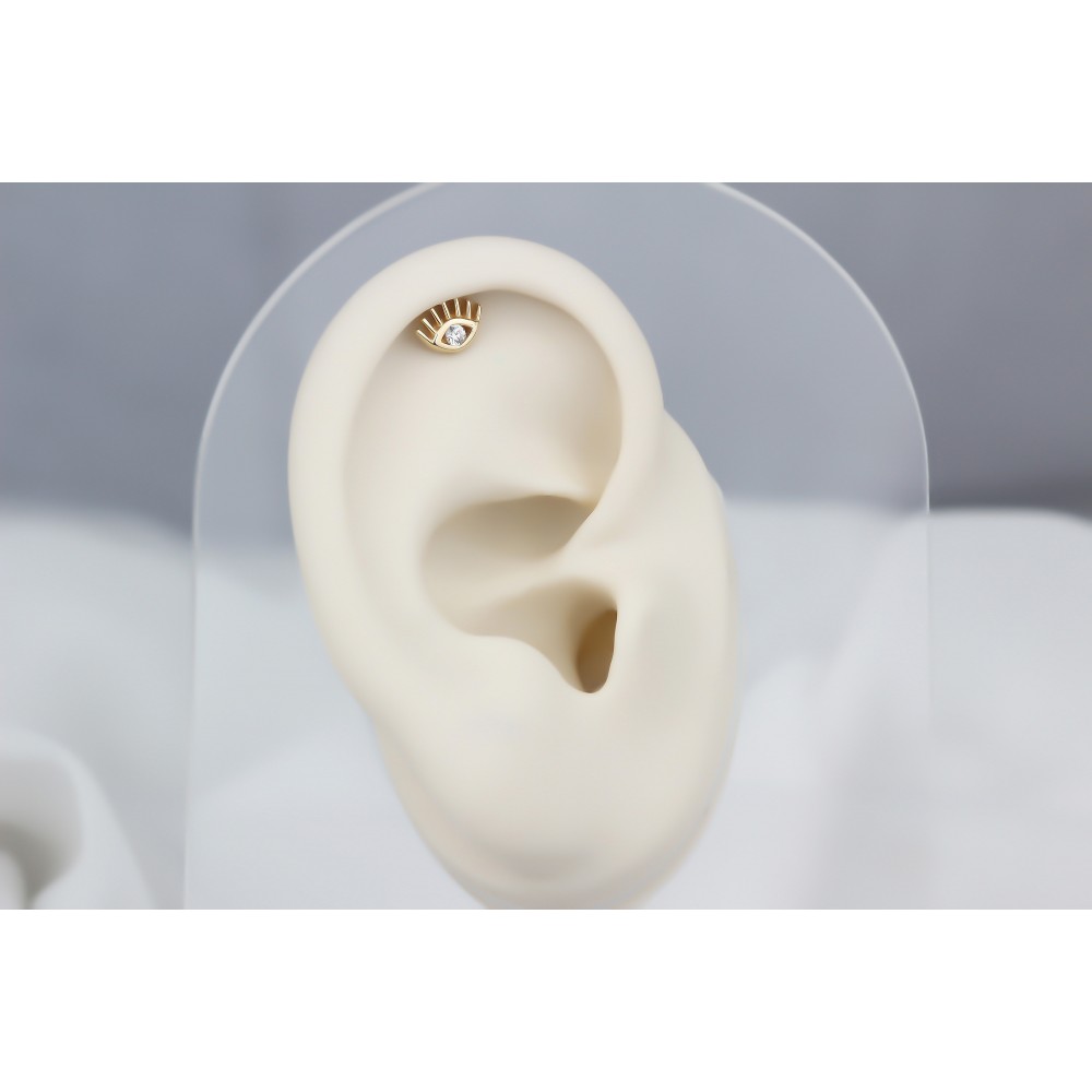 Glorria 14k Solid Gold Eye Helix Piercing