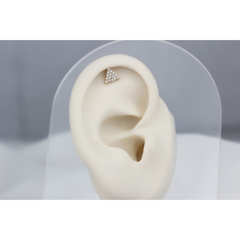 Glorria 14k Solid Gold Triangle Helix Piercing