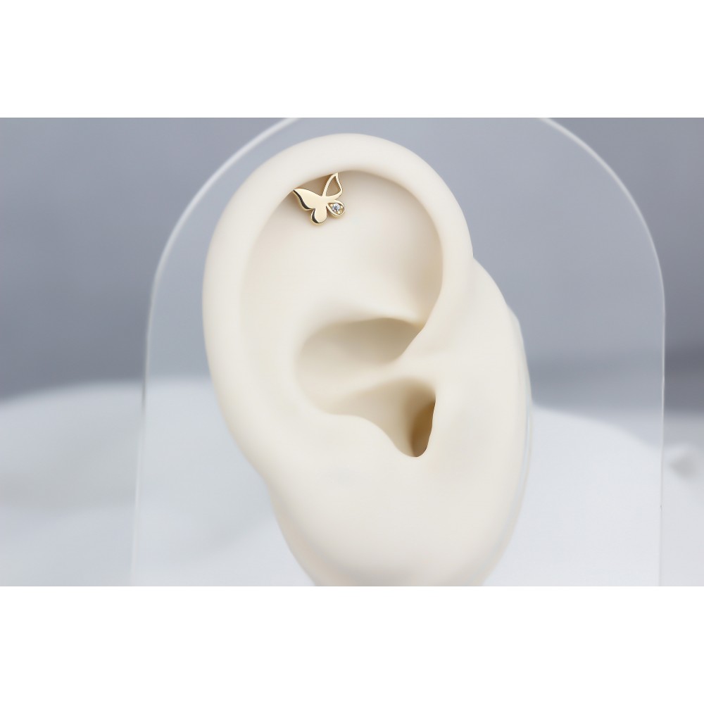 Glorria 14k Solid Gold Butterfly Helix Piercing