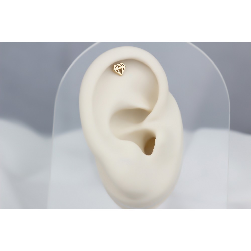 Glorria 14k Solid Gold Diamond Helix Piercing