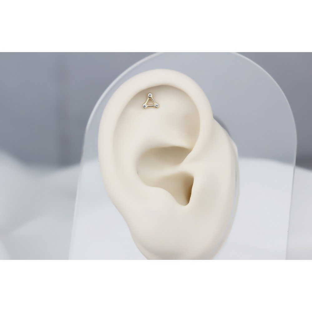 Glorria 14k Solid Gold Triangle Helix Piercing