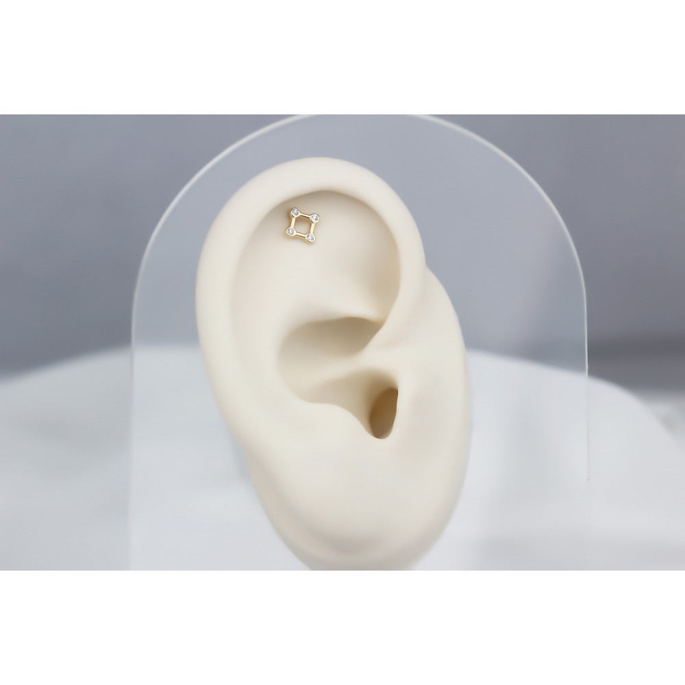 Glorria 14k Solid Gold Geometric Helix Piercing