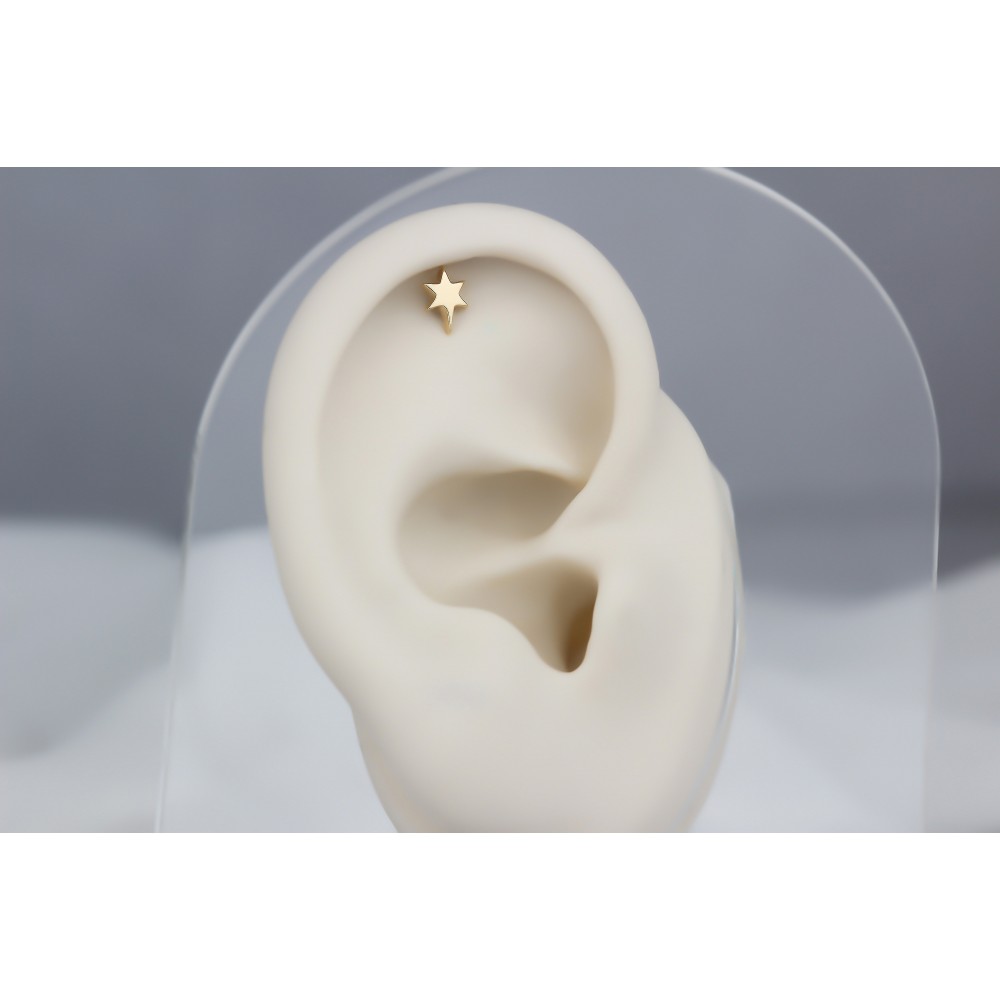 Glorria 14k Solid Gold Pole Star Helix Piercing