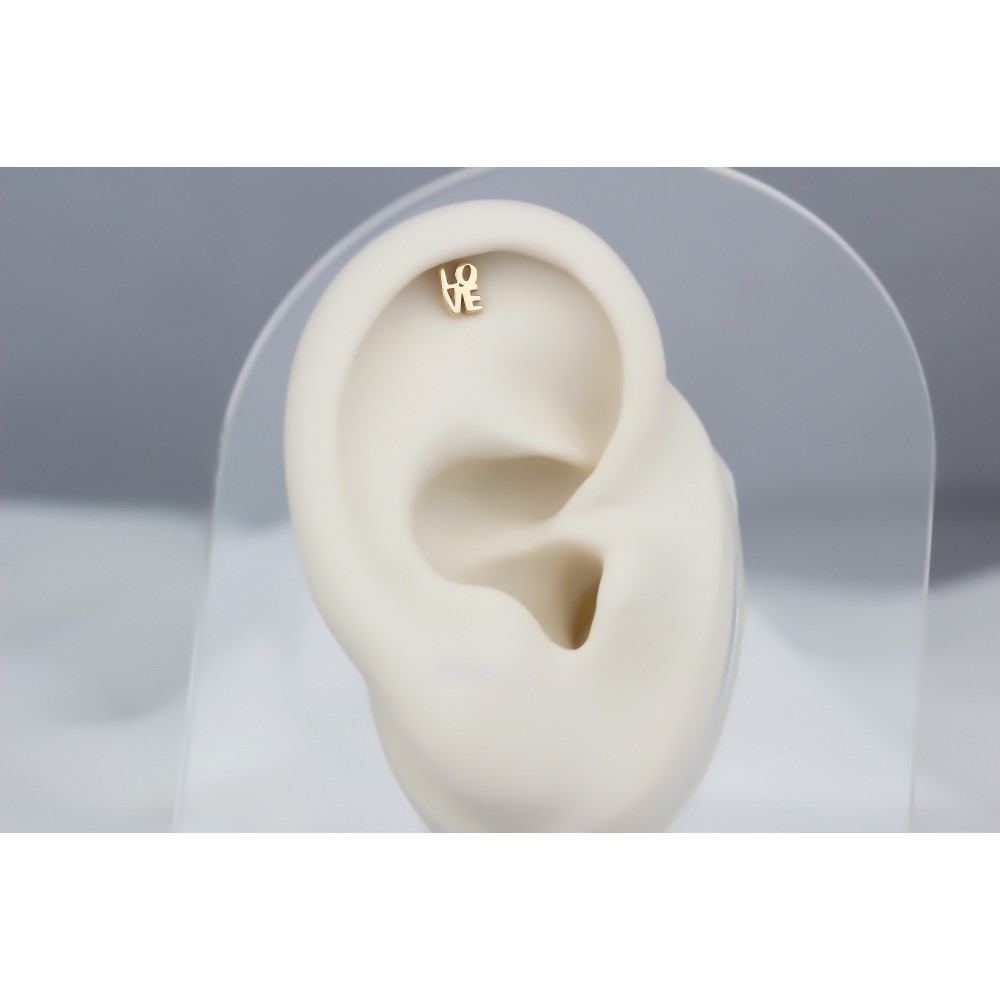 Glorria 14k Solid Gold Love Helix Piercing