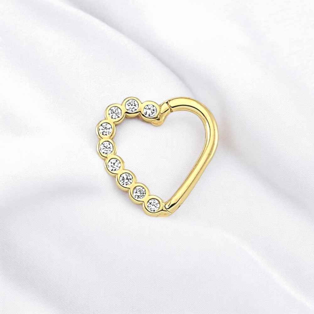 Glorria 14k Solid Gold Heart Piercing