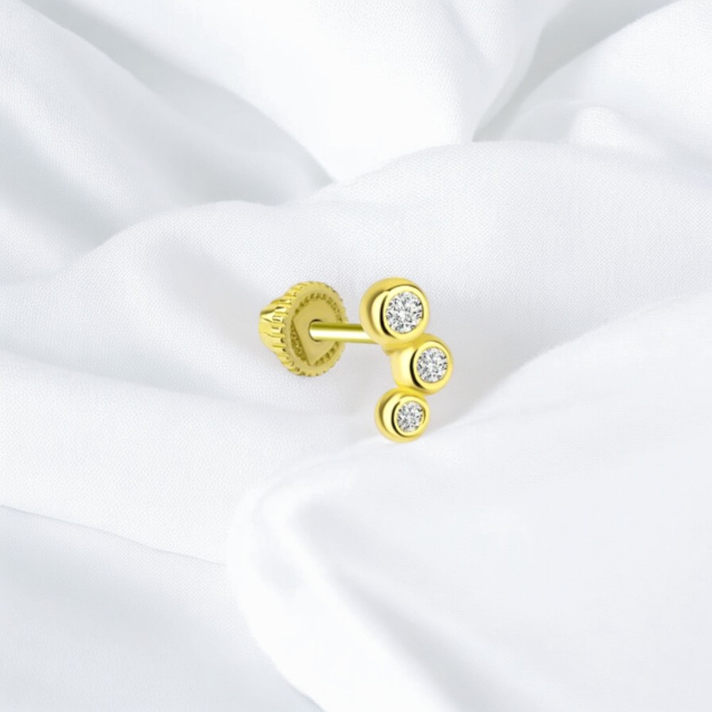 Glorria 14k Solid Gold Tria Helix Piercing