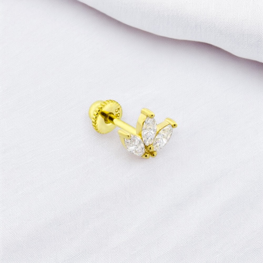 Glorria 14k Solid Gold Marquise Helix Piercing