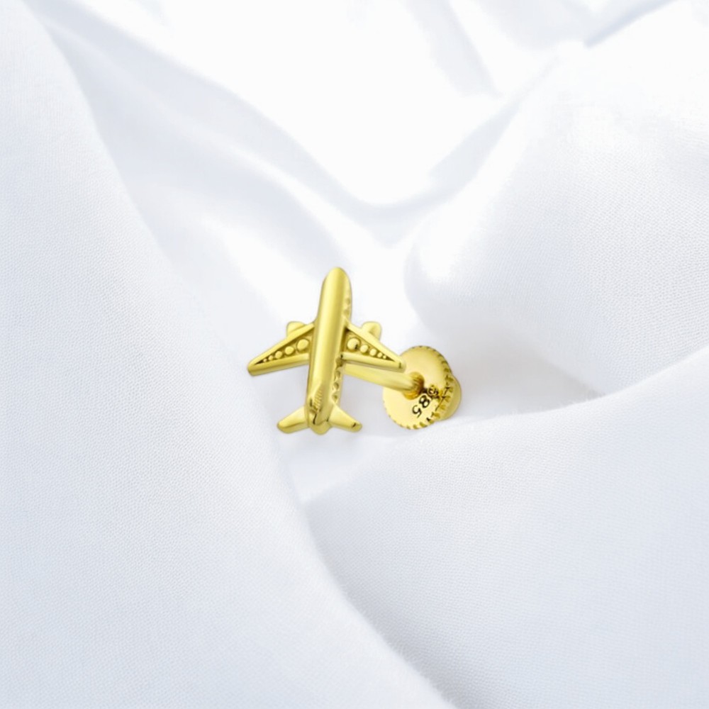 Glorria 14k Solid Gold Plane Helix Piercing