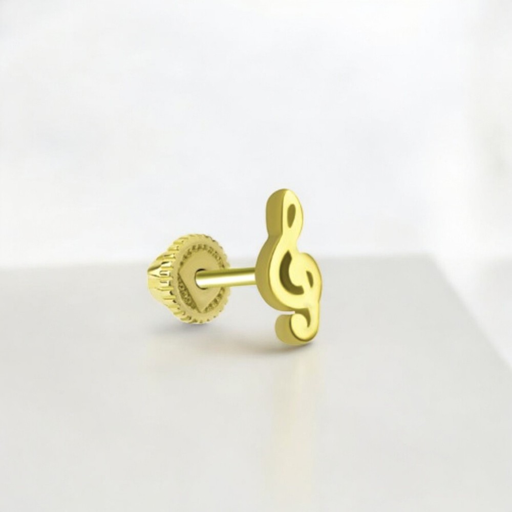 Glorria 14k Solid Gold Clef Sign Helix Piercing