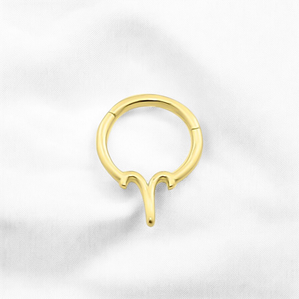 Glorria 14k Solid Gold Aries Ring Helix Piercing