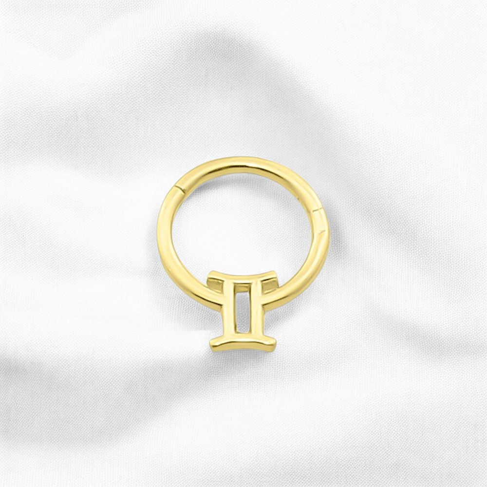 Glorria 14k Solid Gold Gemini Ring Helix Piercing