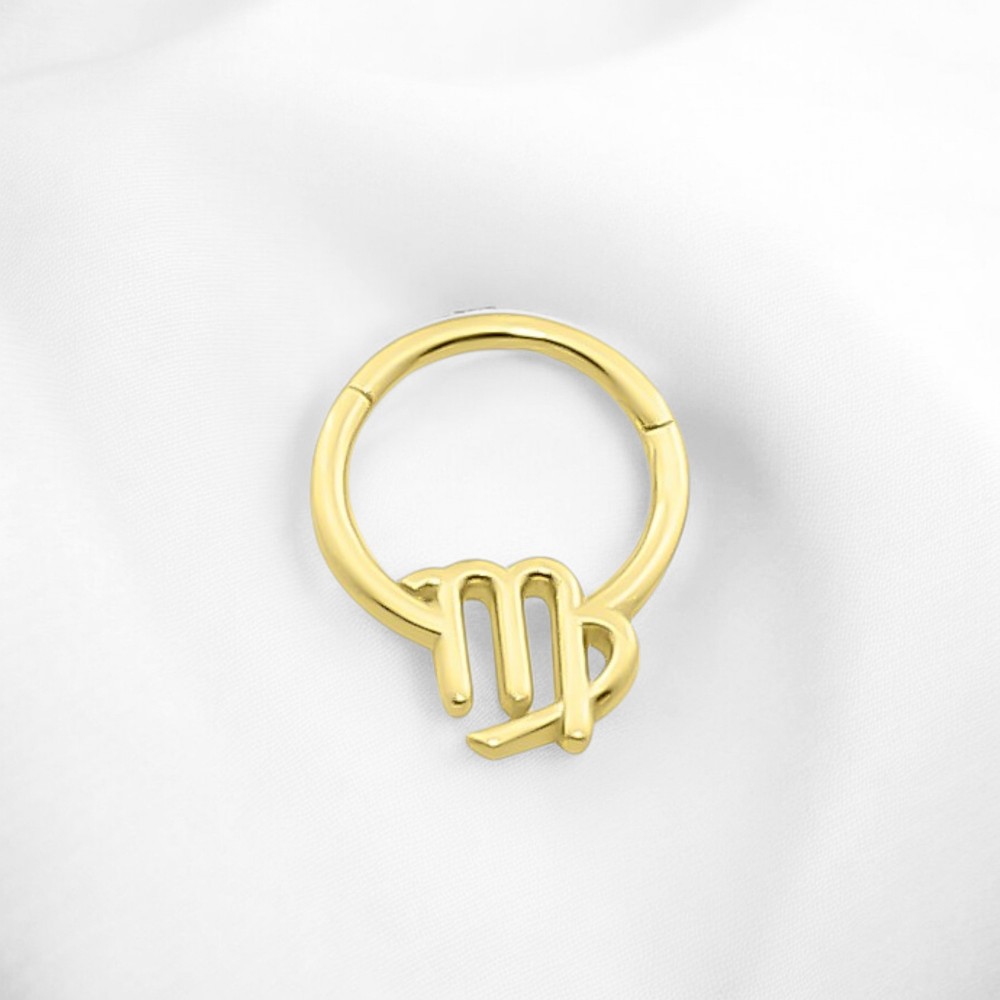 Glorria 14k Solid Gold Virgo Ring Helix Piercing