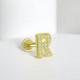 Glorria 14k Solid Gold Letter R Tragus Piercing