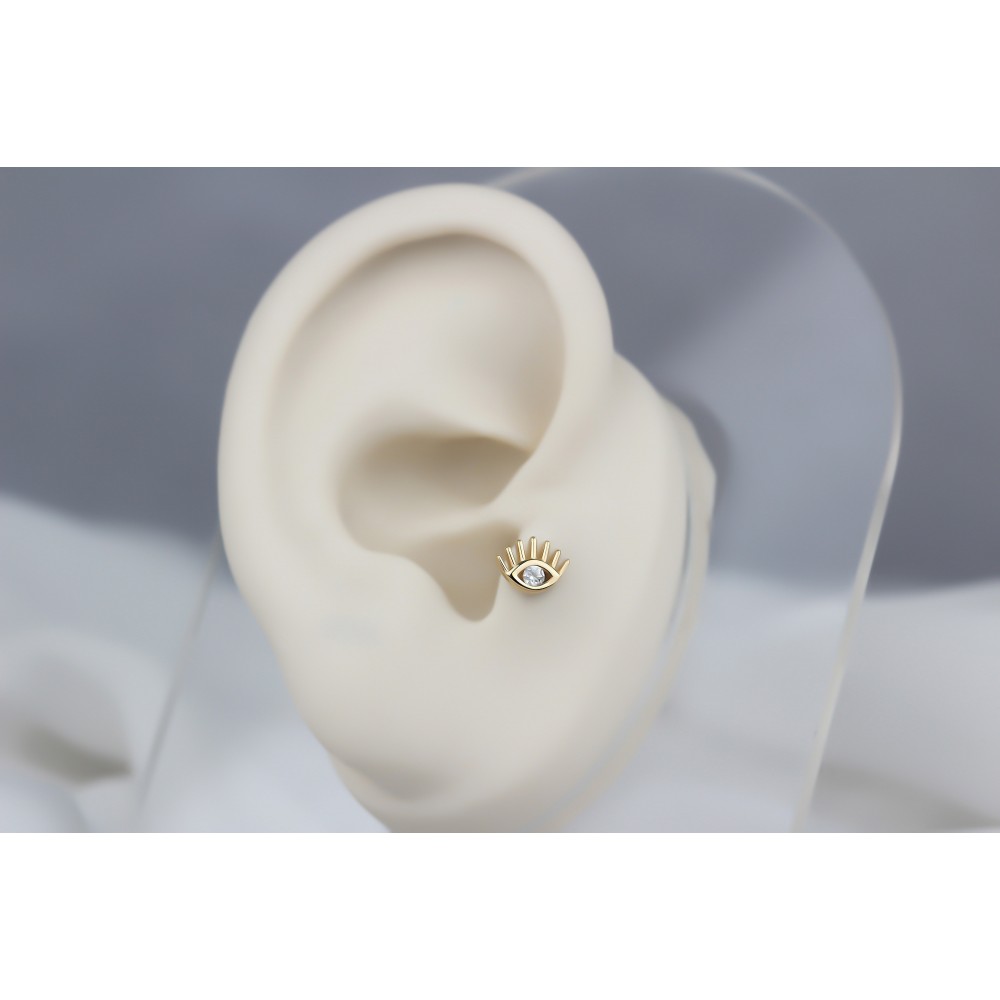 Glorria 14k Solid Gold Eye Tragus Piercing