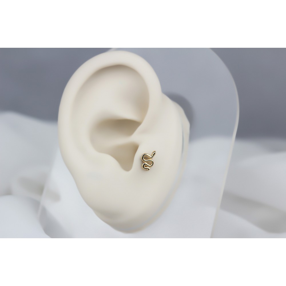 Glorria 14k Solid Gold Snake Tragus Piercing