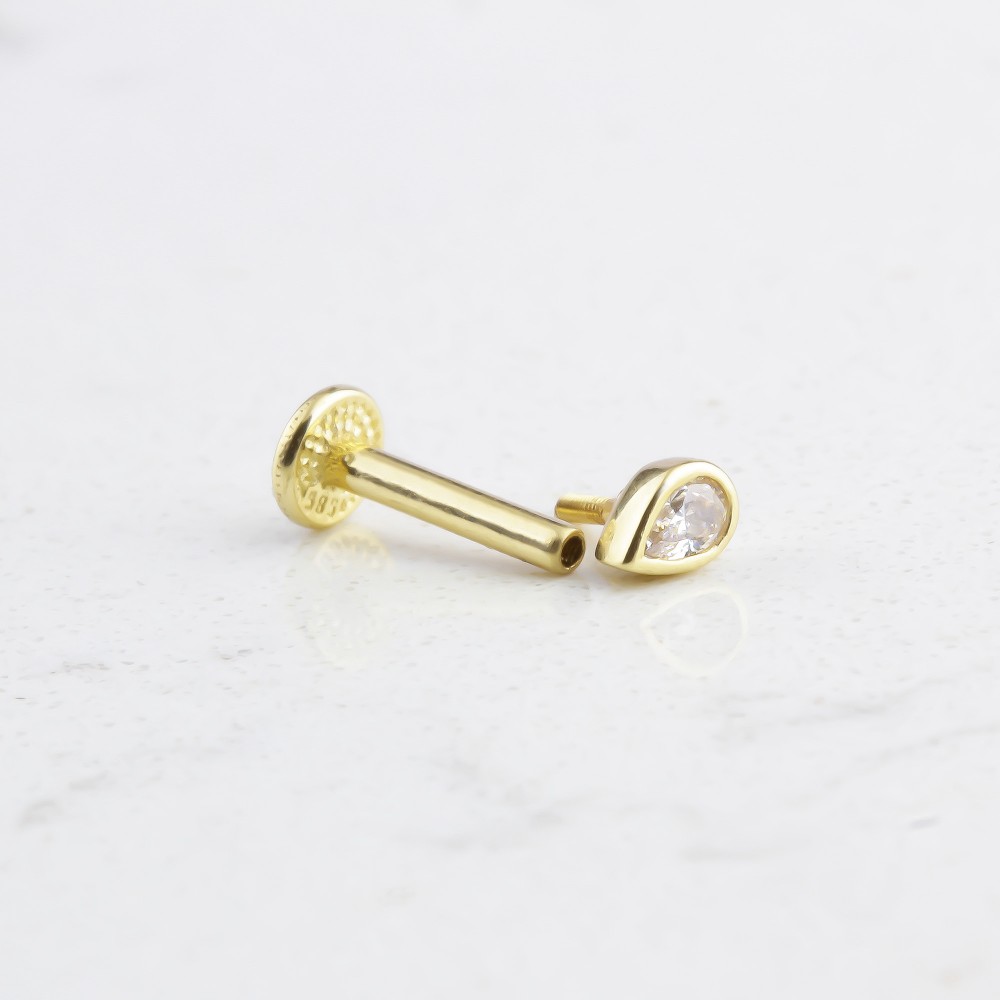 Glorria 14k Solid Gold Drop Tragus Piercing