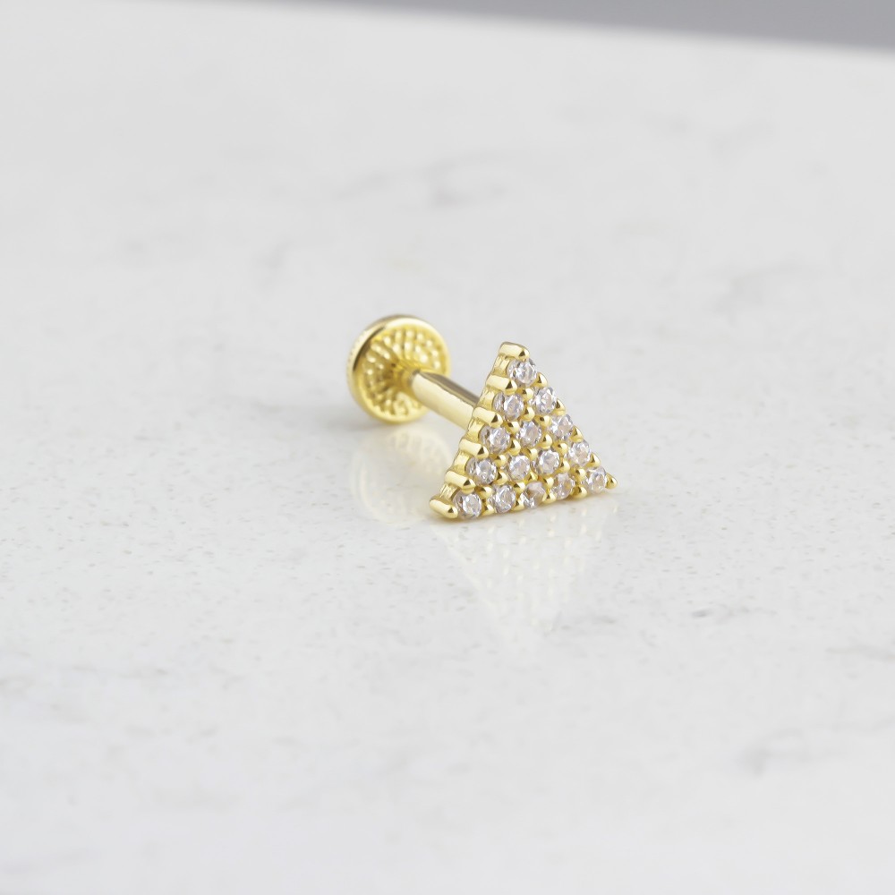 Glorria 14k Solid Gold Triangle Tragus Piercing