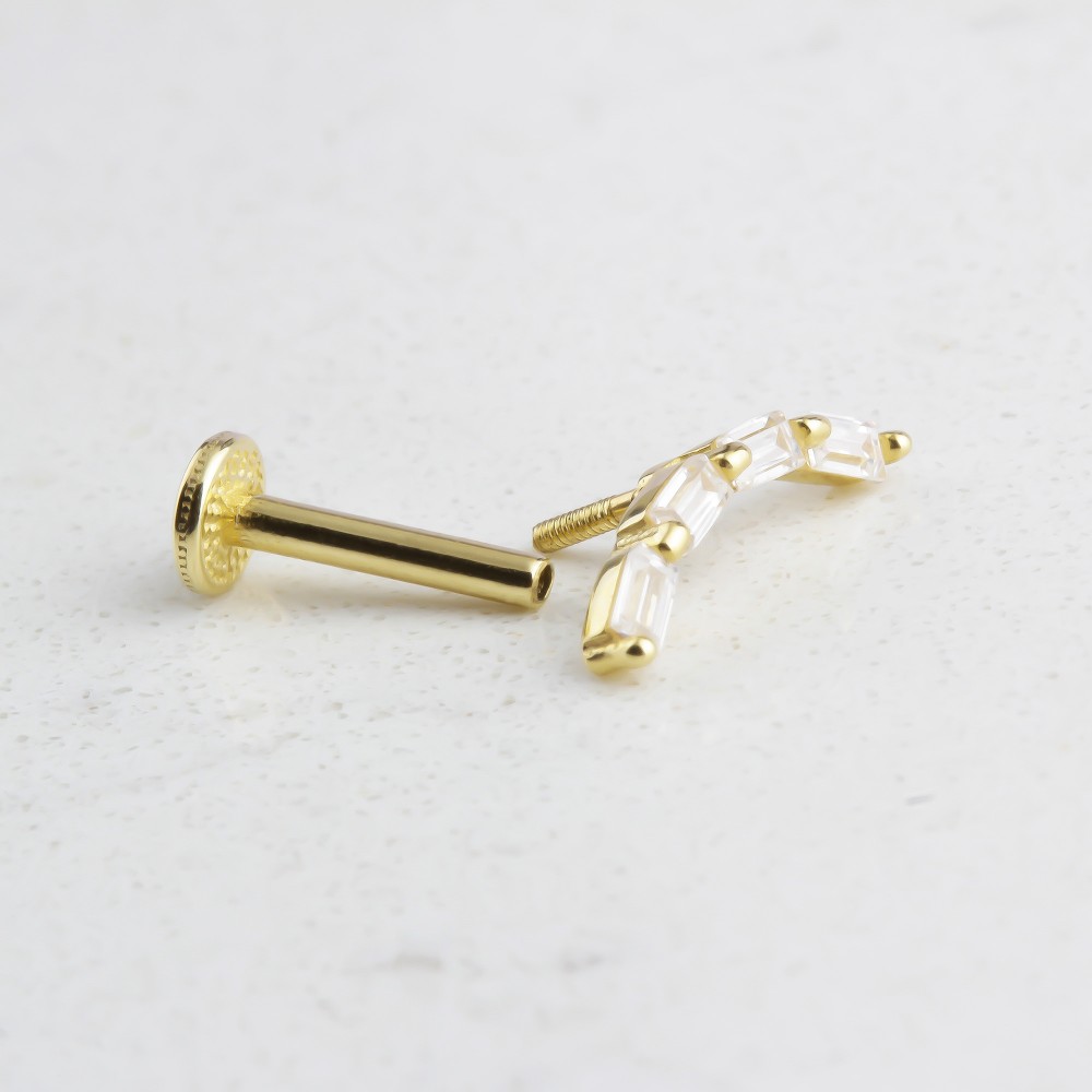 Glorria 14k Solid Gold Geometric Tragus Piercing