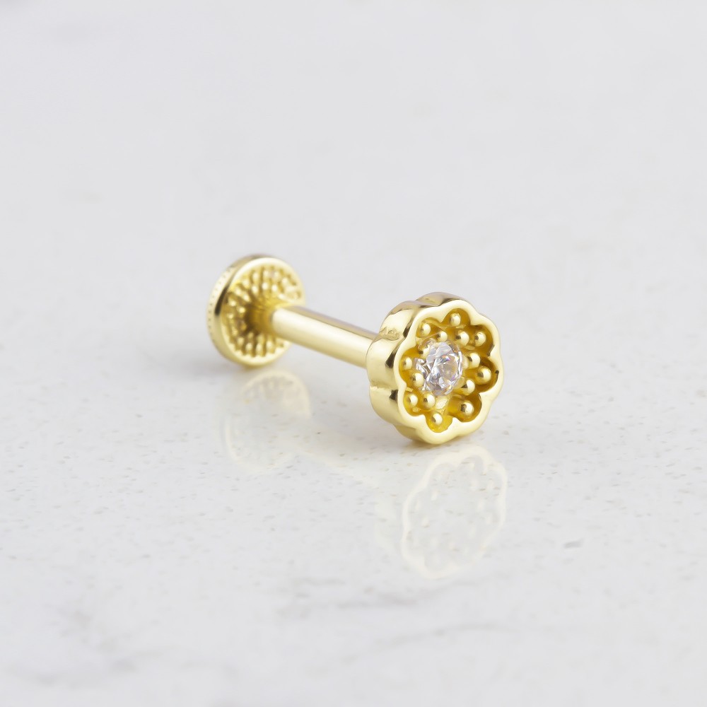 Glorria 14k Solid Gold Daisy Tragus Piercing