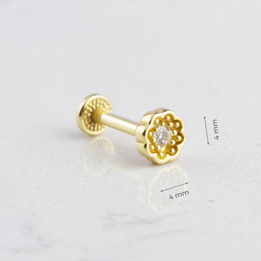 Glorria 14k Solid Gold Daisy Tragus Piercing