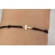 Glorria 14k Solid Gold Cross Rope Bracelet