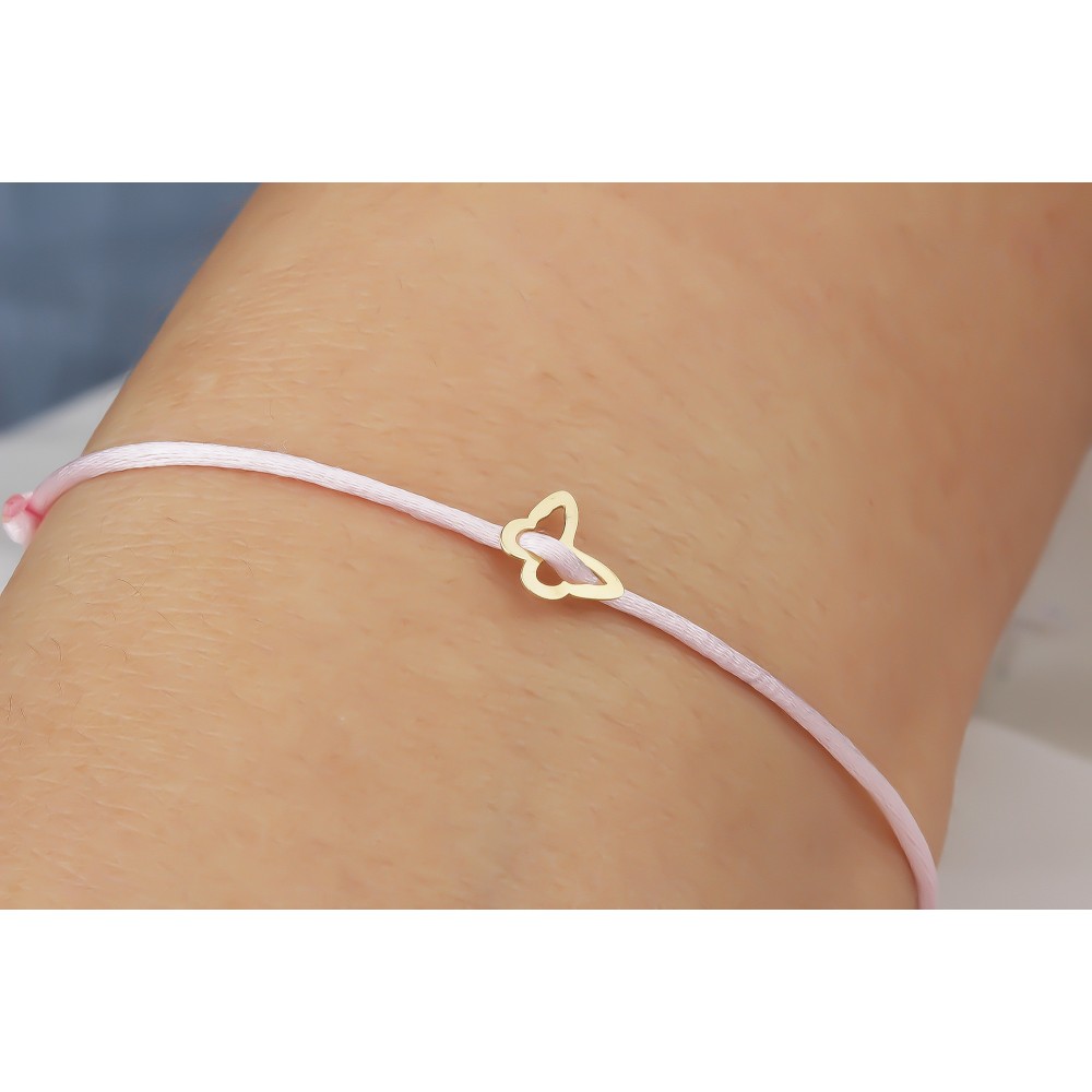 Glorria 14k Solid Gold Butterfly Rope Bracelet