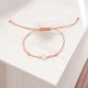 Glorria 14k Solid Gold Heart Rope Bracelet