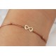 Glorria 14k Solid Gold Heart Infinity Rope Bracelet