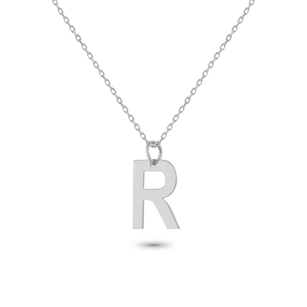 Glorria 925k Sterling Silver Letter R Necklace