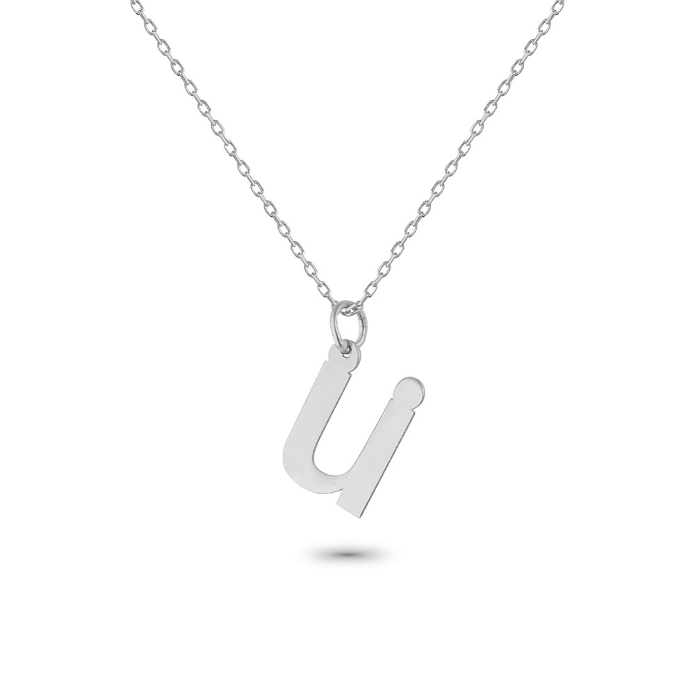 Glorria 925k Sterling Silver Letter Ü Necklace