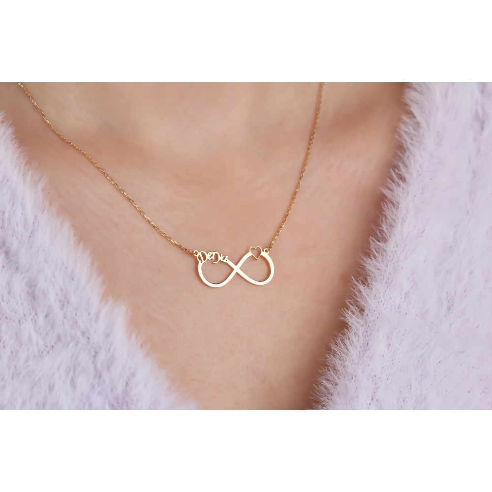 Glorria 925k Sterling Silver Infinity Necklace