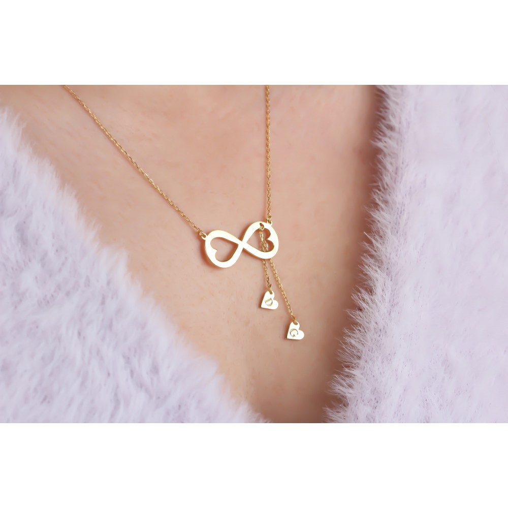 Glorria 925k Sterling Silver Letter Infinity Necklace