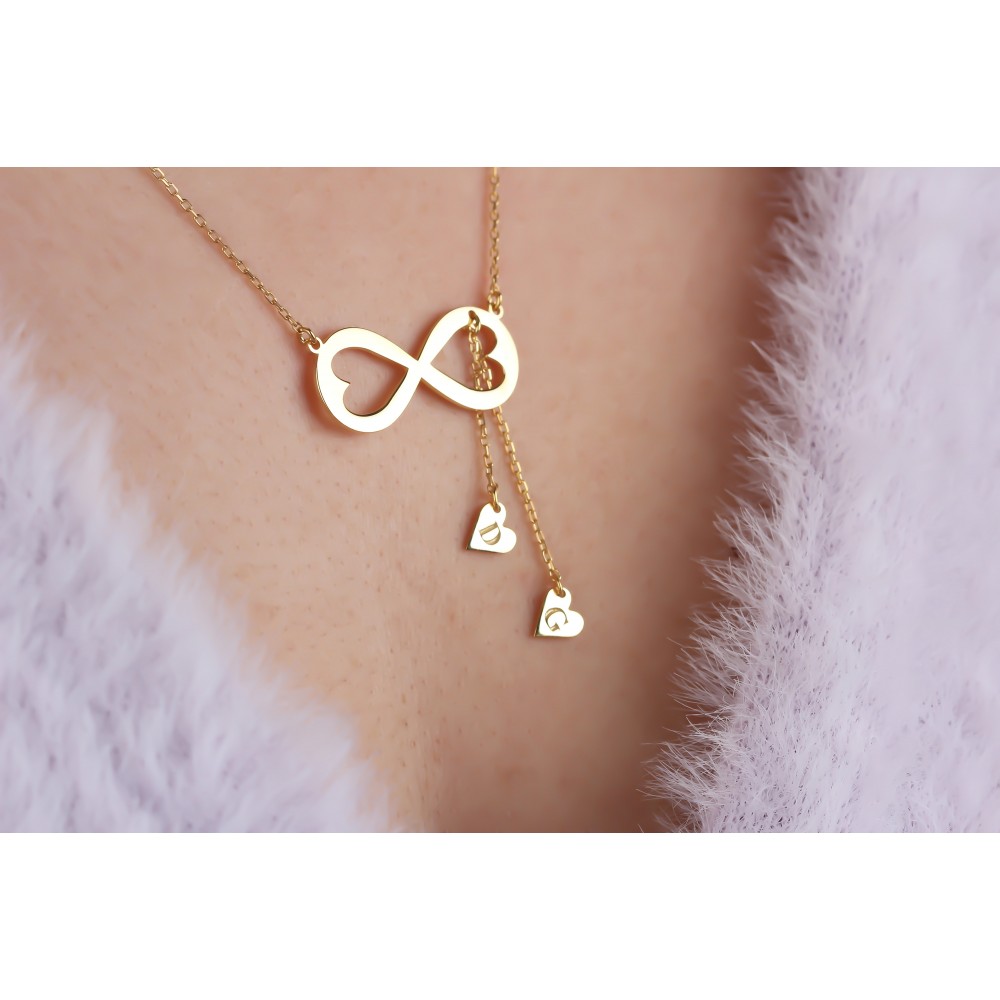 Glorria 925k Sterling Silver Letter Infinity Necklace