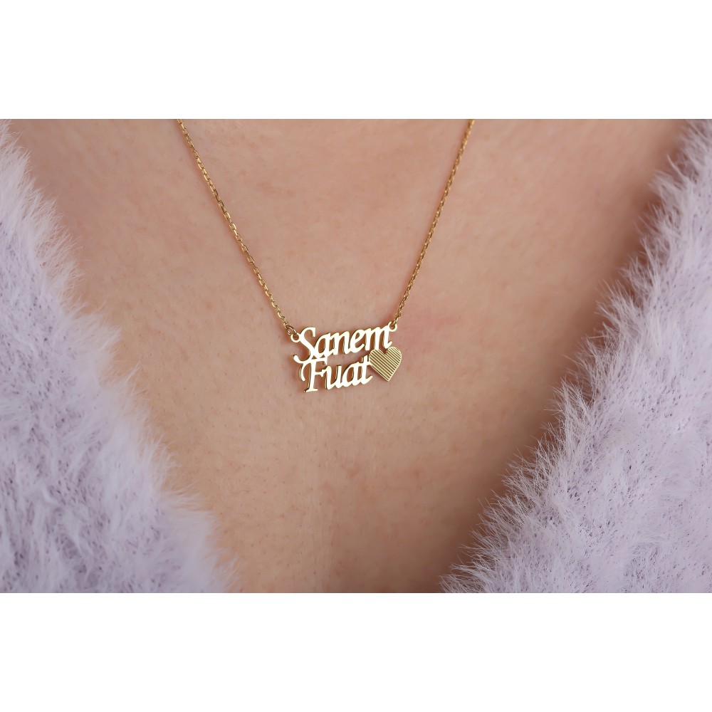 Glorria 925k Sterling Silver Personalized Name Heart Necklace