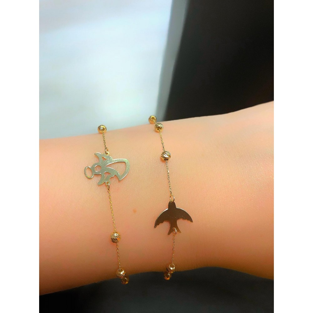 Glorria 14k Solid Gold Dorika Angel Bracelet