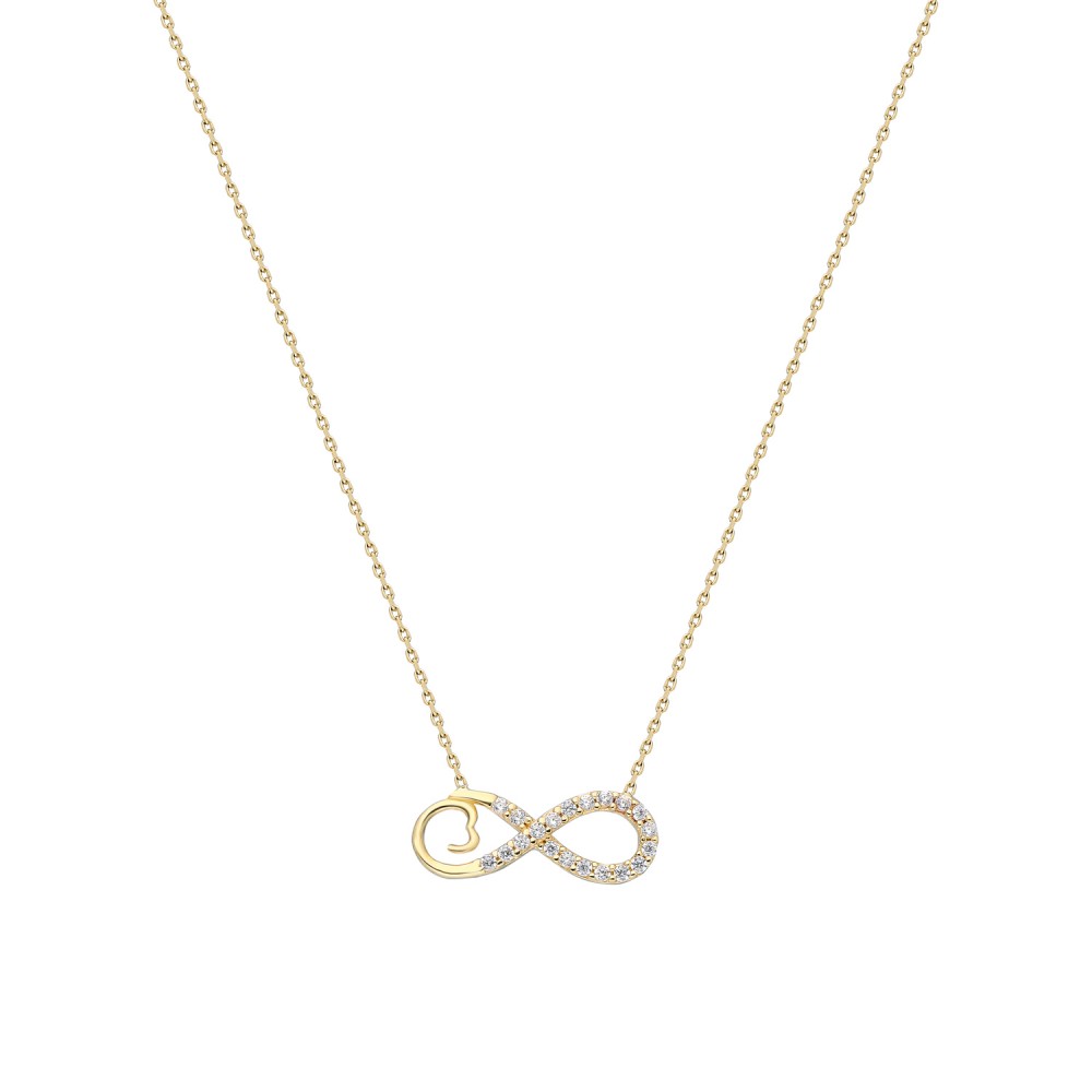 Glorria 14k Solid Gold Infinity Necklace