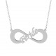 Glorria 925k Sterling Silver Personalized Name Infinity Silver Necklace GLR558