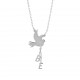 Glorria 925k Sterling Silver Personalized Letter Bird Silver Necklace GLR652