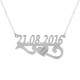 Glorria 925k Sterling Silver Personalized Heart Date Silver Necklace