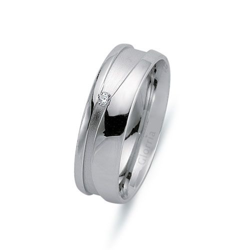 Glorria 925k Sterling Silver 6mm Woman Wedding Ring