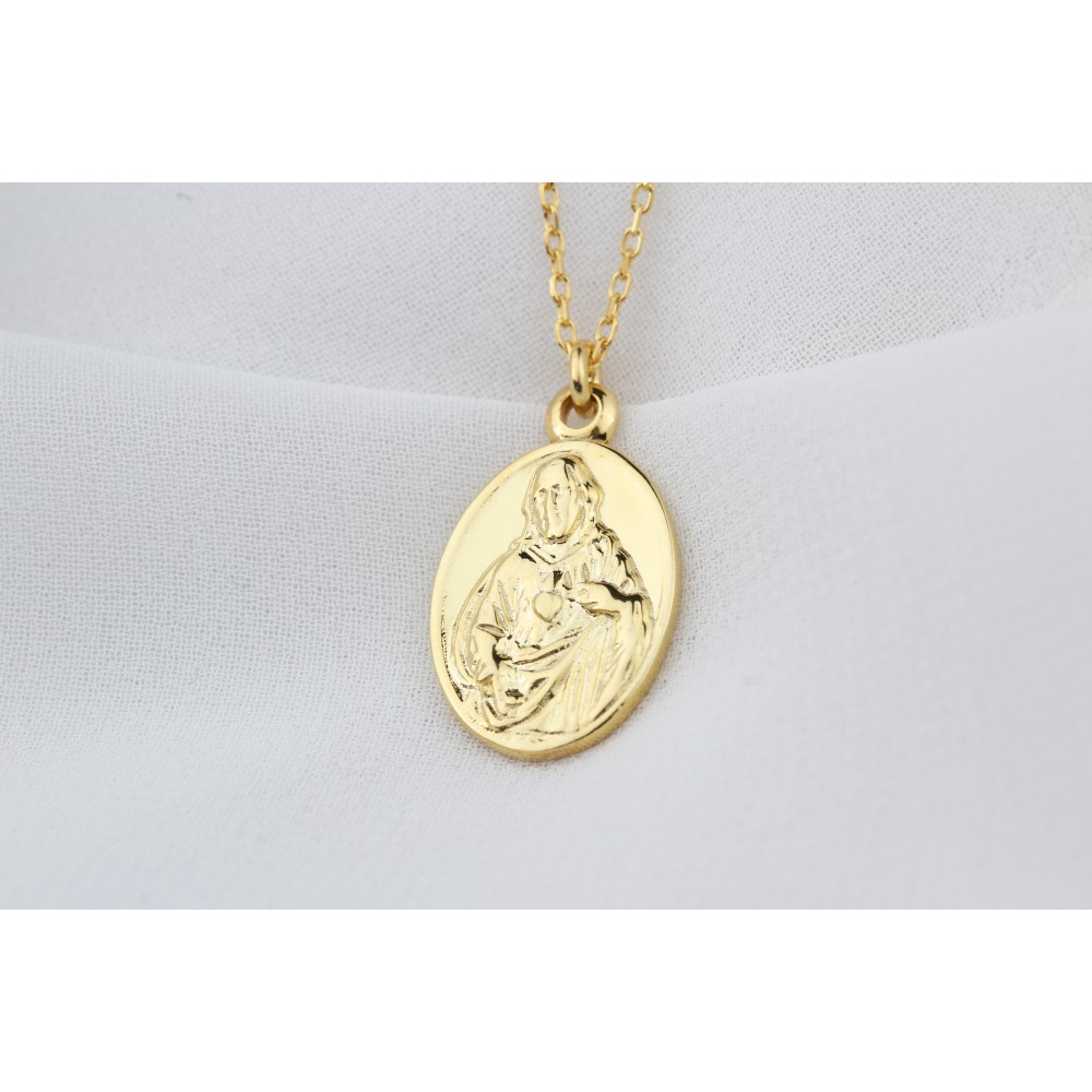 Glorria 925k Sterling Silver Virgin Mary Necklace