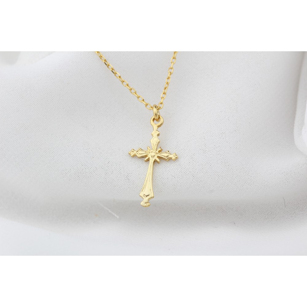 Glorria 925k Sterling Silver Cross and Virgin Mary Necklace