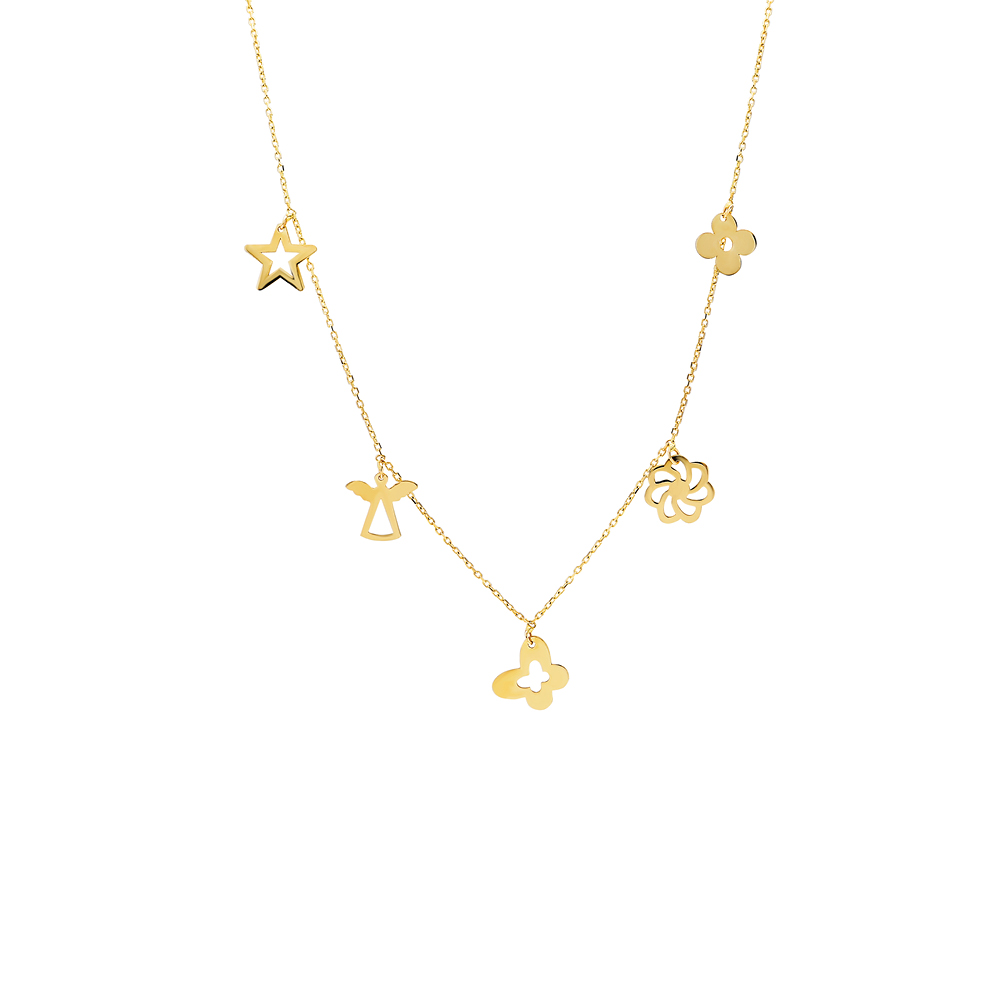 Glorria 14k Solid Gold Luck Necklace