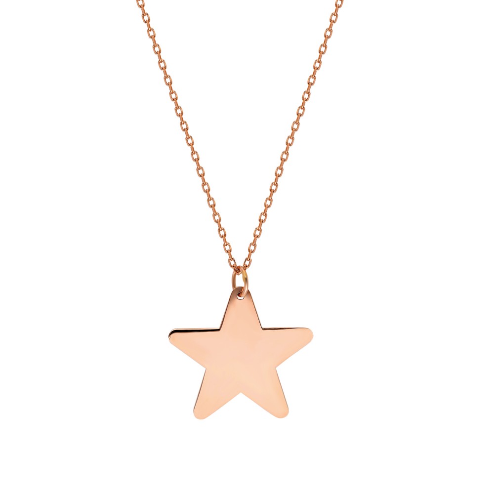 Glorria 14k Solid Gold Star Necklace