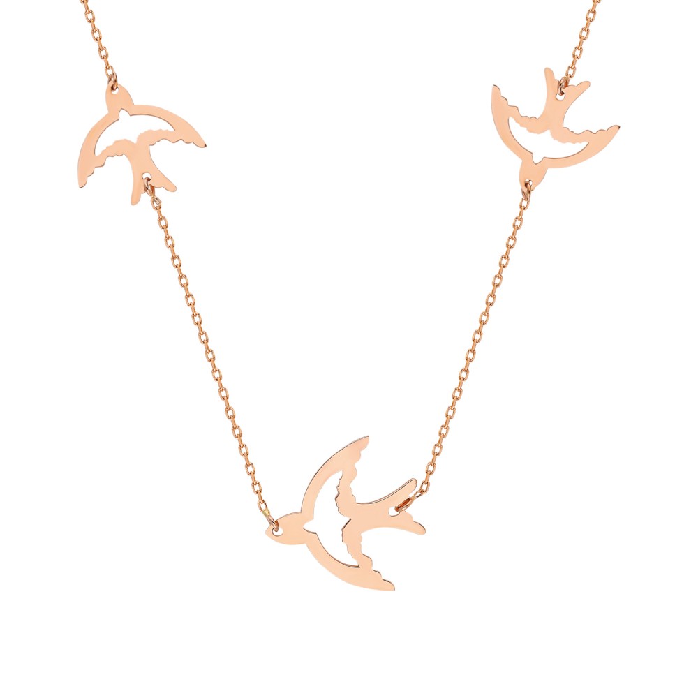 Glorria 14k Solid Gold Phoenix Necklace