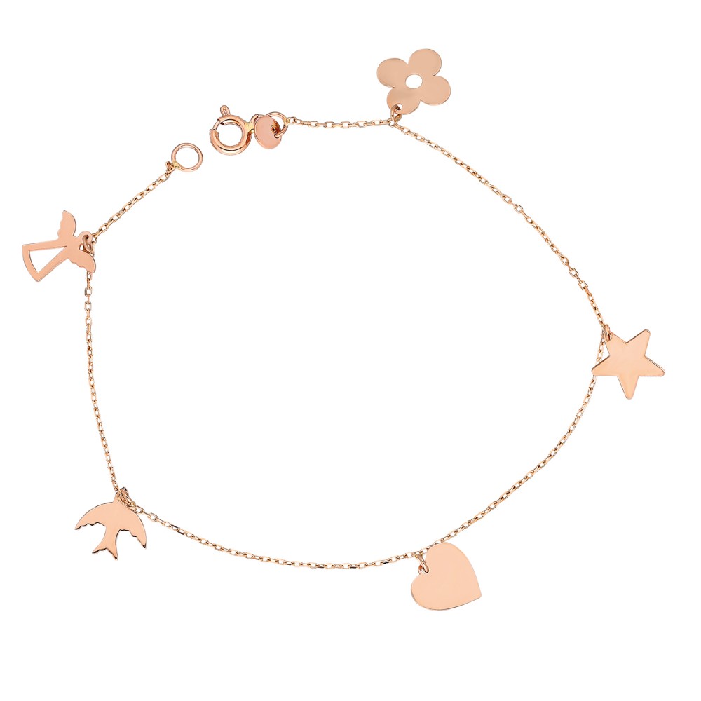 Glorria 14k Solid Gold Luck Bracelet