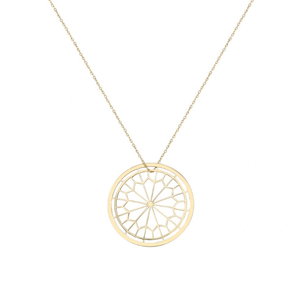 Glorria 14k Solid Gold Geometric Necklace